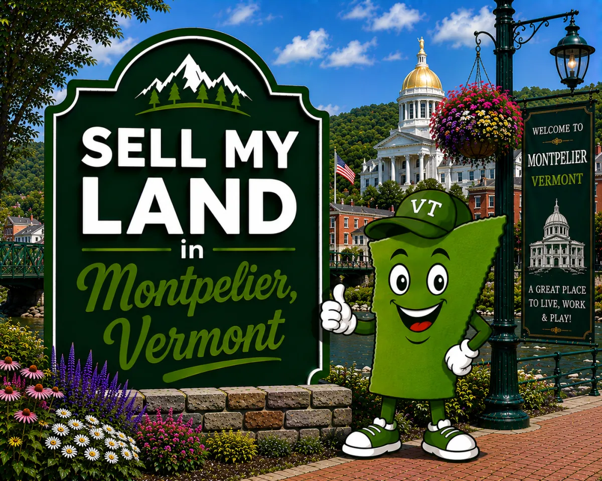 Sell My Land in Rutland, Vermont with a trusted local land buyer, illustration of Vermont land selling services