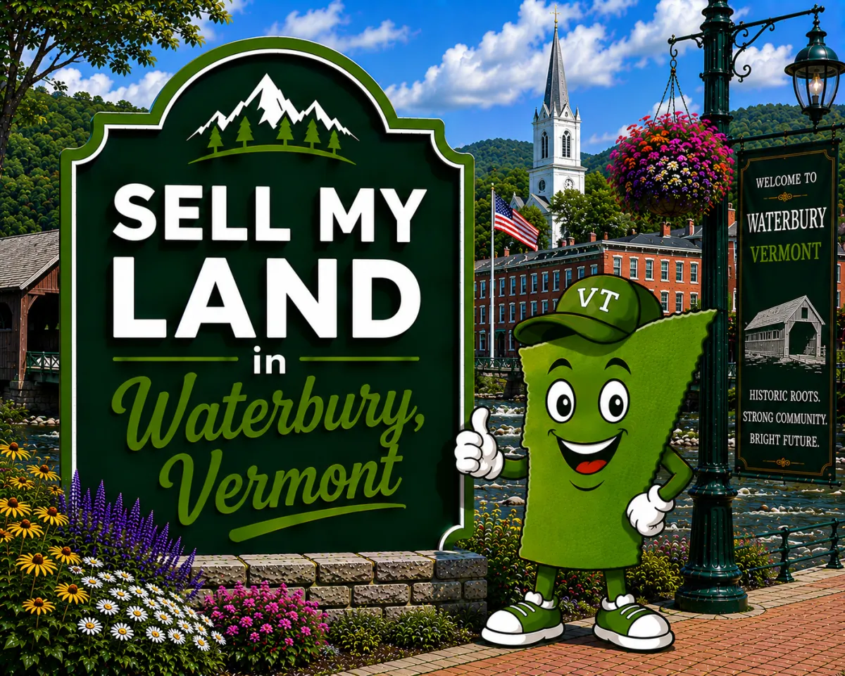 Sell My Land in Rutland, Vermont with a trusted local land buyer, illustration of Vermont land selling services