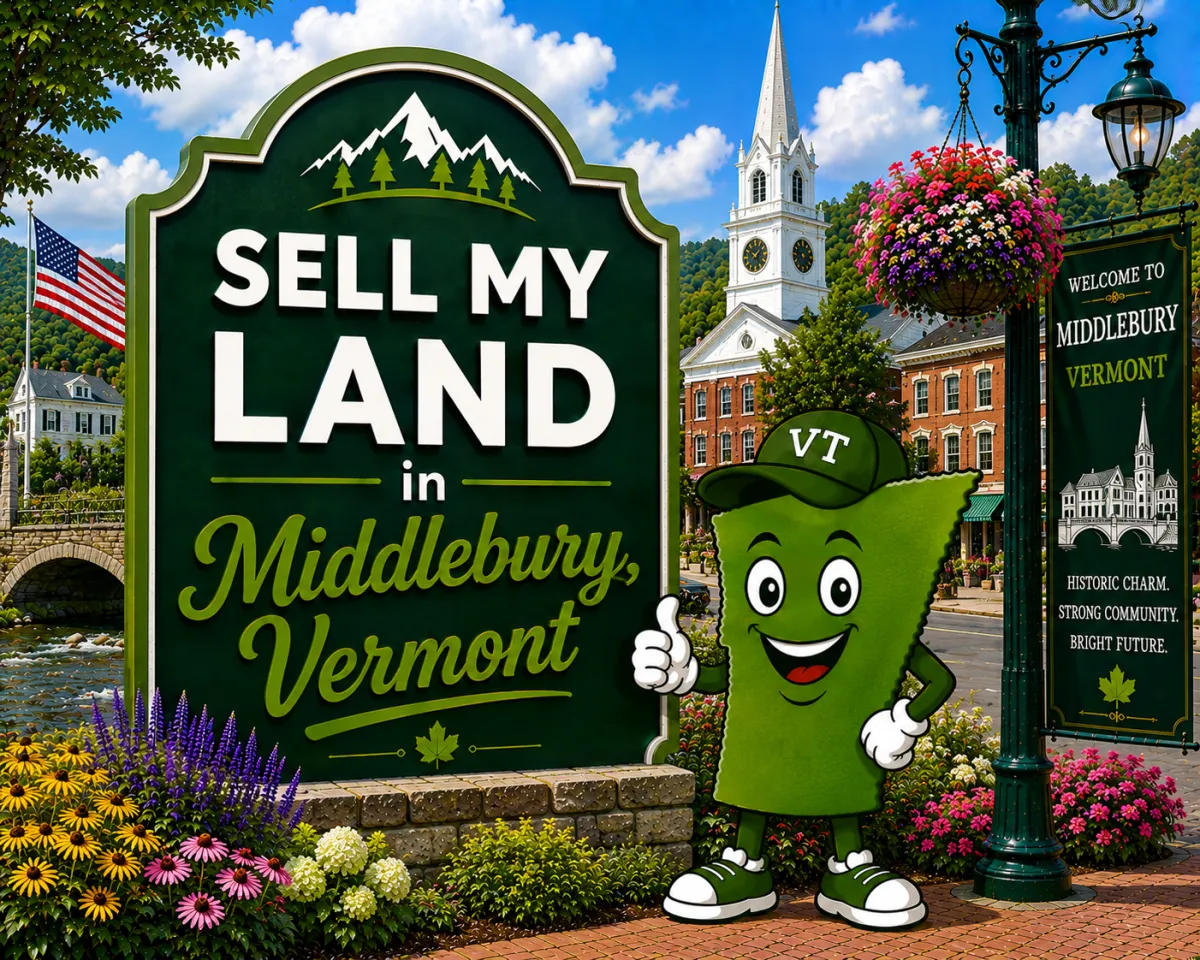 Sell My Land in Rutland, Vermont with a trusted local land buyer, illustration of Vermont land selling services