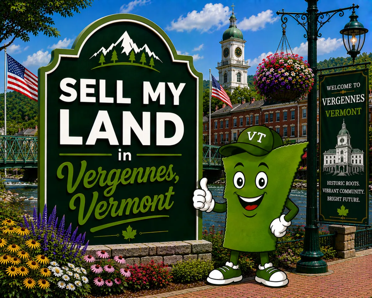 Sell My Land in Rutland, Vermont with a trusted local land buyer, illustration of Vermont land selling services