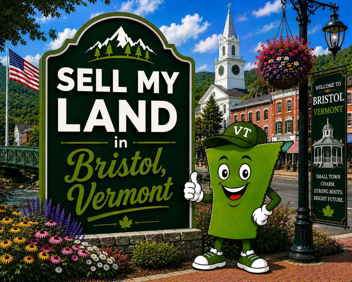 Sell My Land in Rutland, Vermont with a trusted local land buyer, illustration of Vermont land selling services