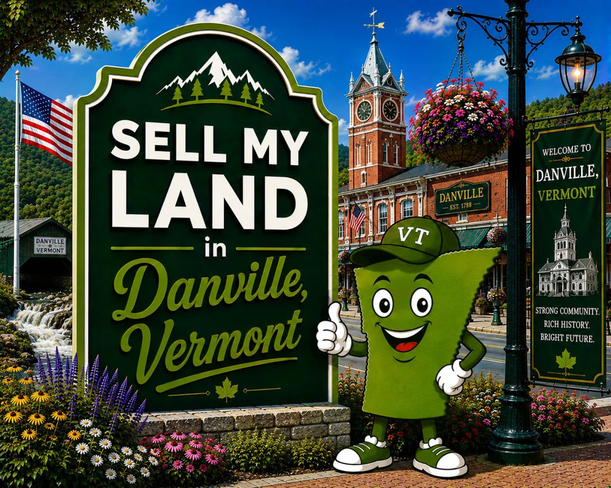Sell My Land in Danville, Vermont with a trusted local land buyer, illustration of Vermont land selling services