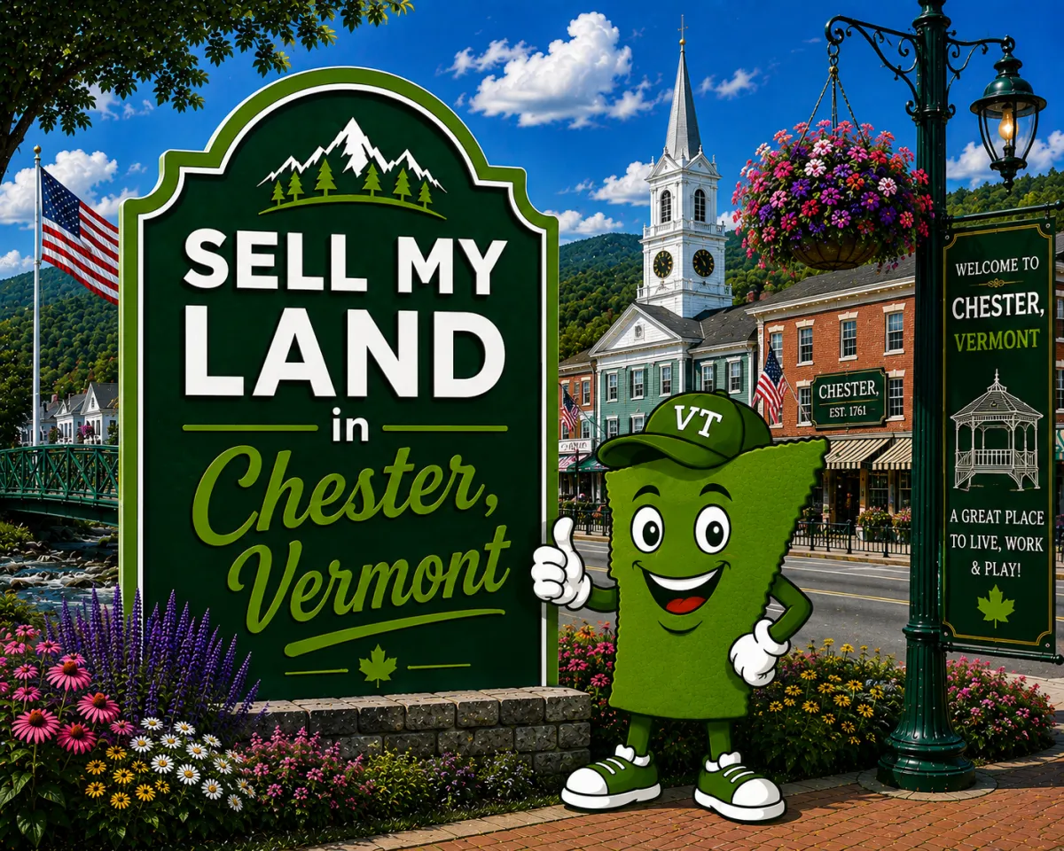 Sell My Land in Chester, Vermont with a trusted local land buyer, illustration of Vermont land selling services