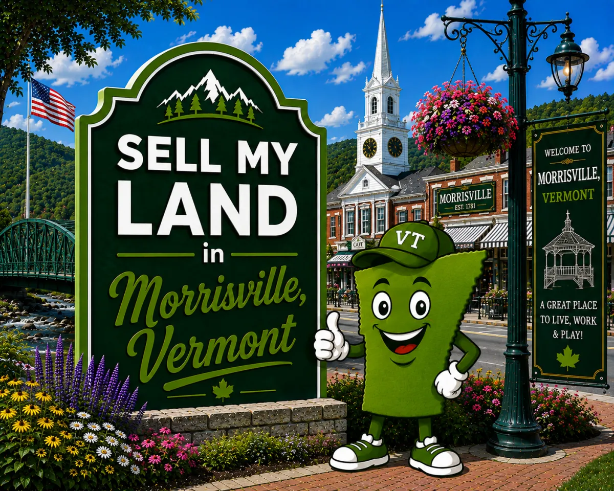 Sell My Land in Morrisville, Vermont with a trusted local land buyer, illustration of Vermont land selling services