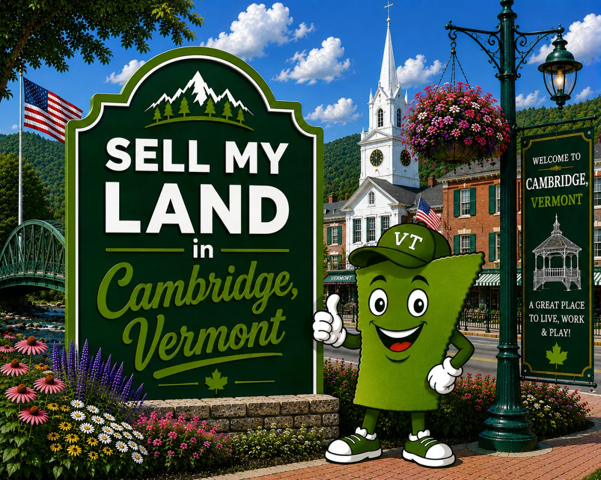 Sell My Land in Cambridge, Vermont with a trusted local land buyer, illustration of Vermont land selling services