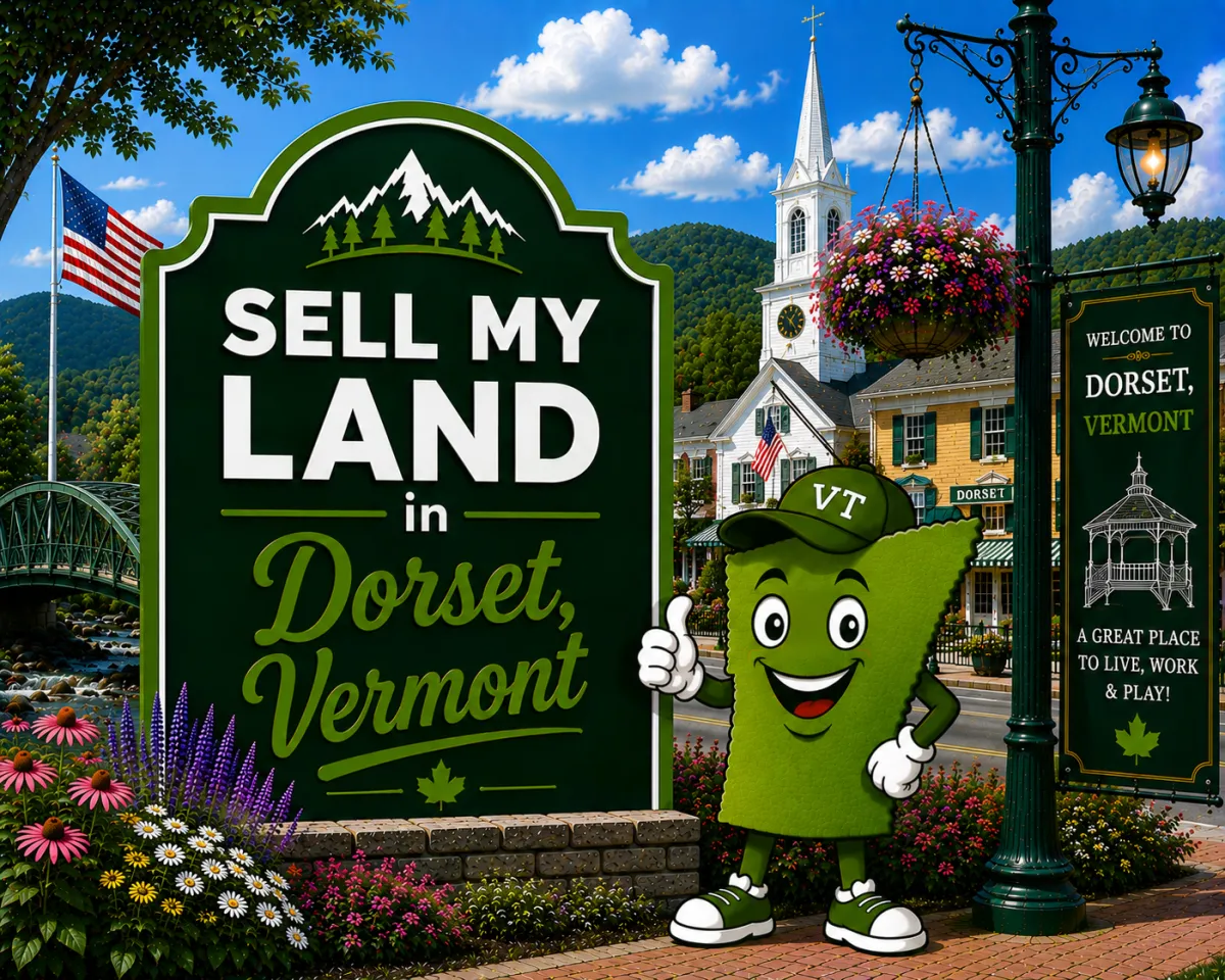 Sell My Land in Rutland, Vermont with a trusted local land buyer, illustration of Vermont land selling services