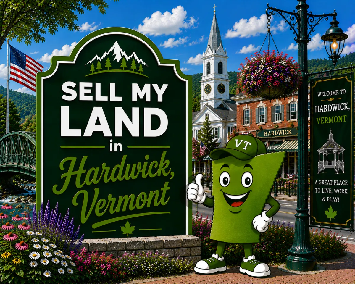Sell My Land in Rutland, Vermont with a trusted local land buyer, illustration of Vermont land selling services