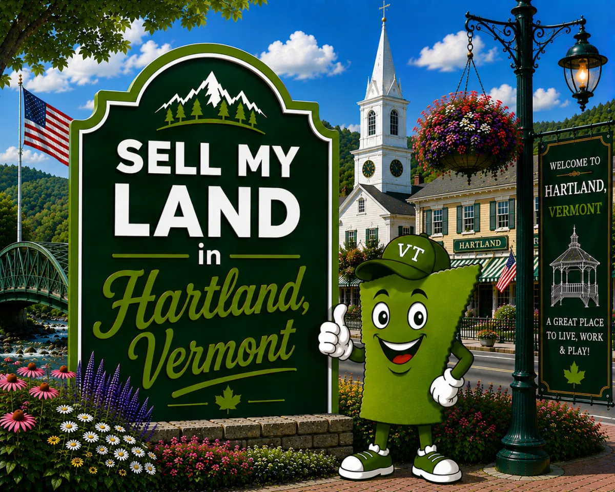 Sell My Land in Rutland, Vermont with a trusted local land buyer, illustration of Vermont land selling services
