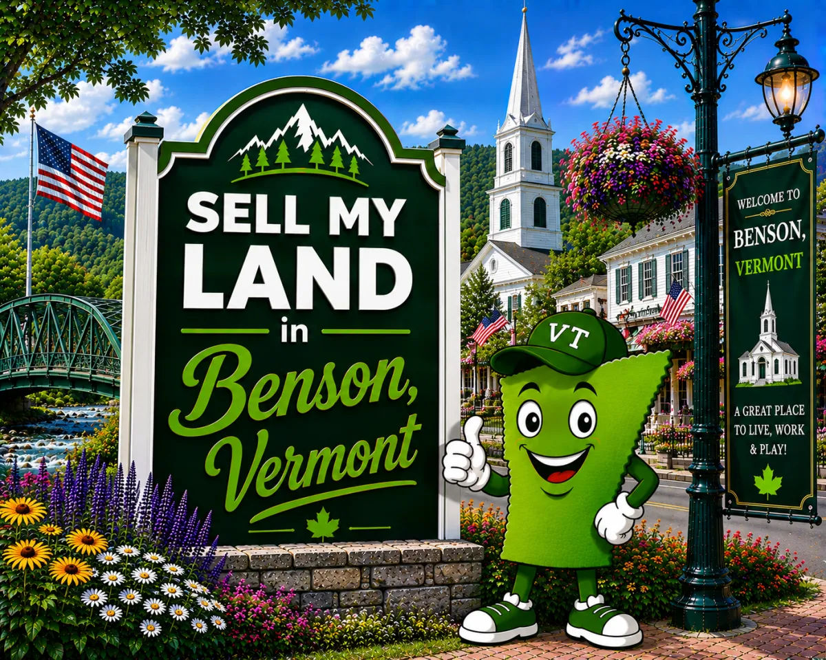 Sell My Land in Rutland, Vermont with a trusted local land buyer, illustration of Vermont land selling services