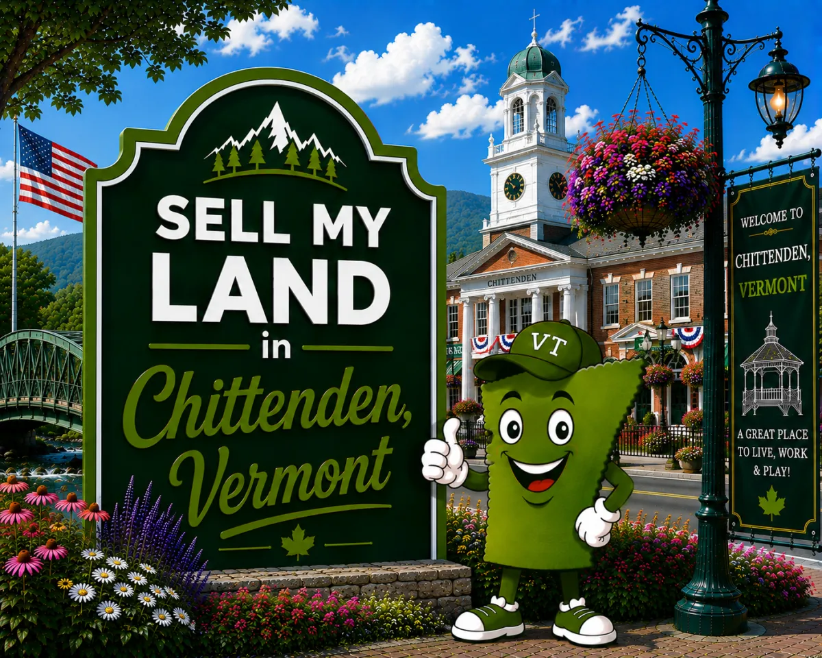 Sell My Land in Rutland, Vermont with a trusted local land buyer, illustration of Vermont land selling services