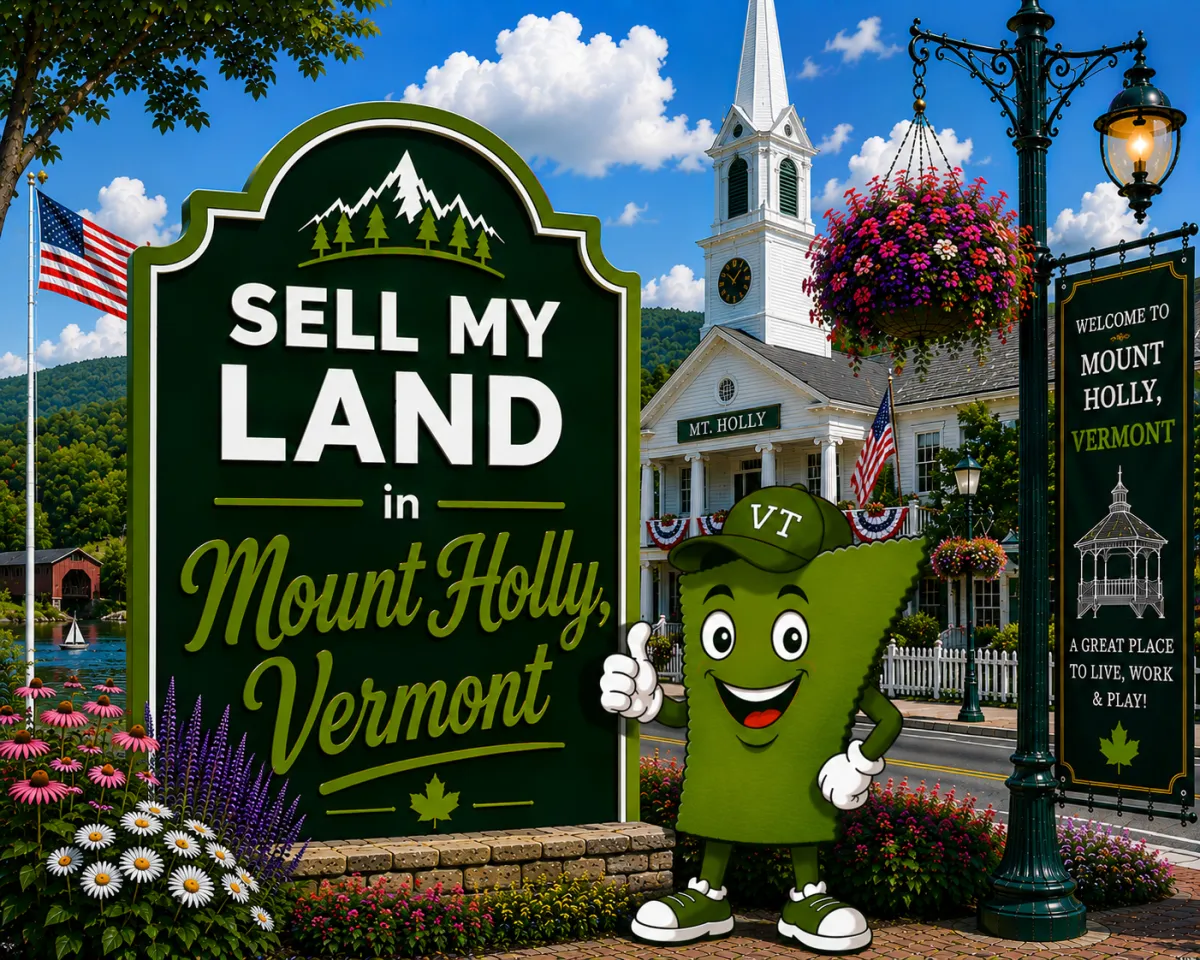 Sell My Land in Rutland, Vermont with a trusted local land buyer, illustration of Vermont land selling services