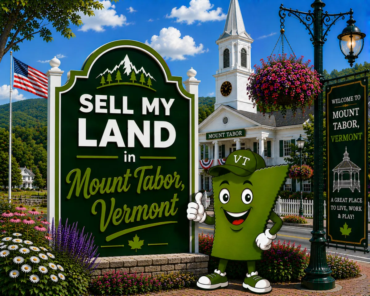 Sell My Land in Rutland, Vermont with a trusted local land buyer, illustration of Vermont land selling services