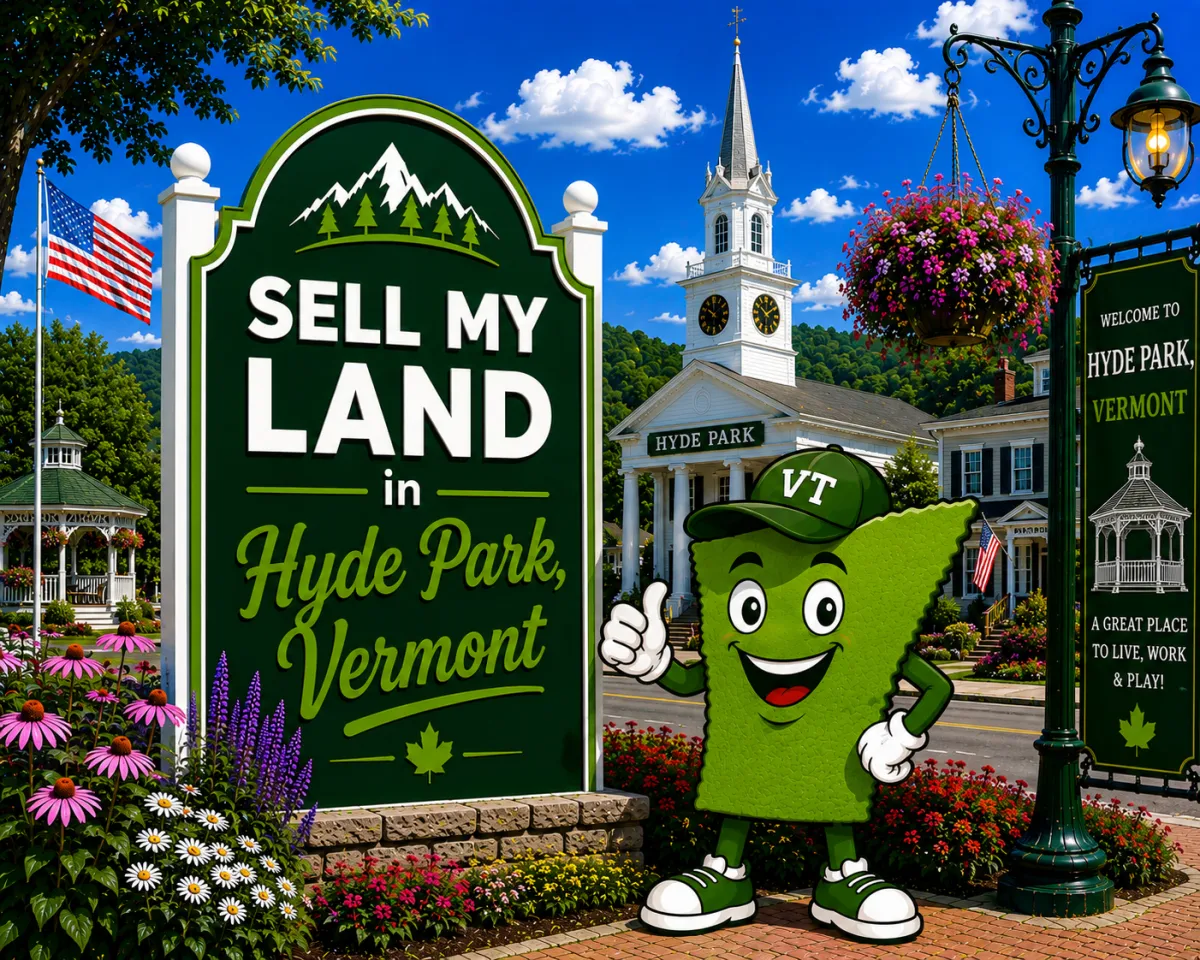 Sell My Land in Rutland, Vermont with a trusted local land buyer, illustration of Vermont land selling services