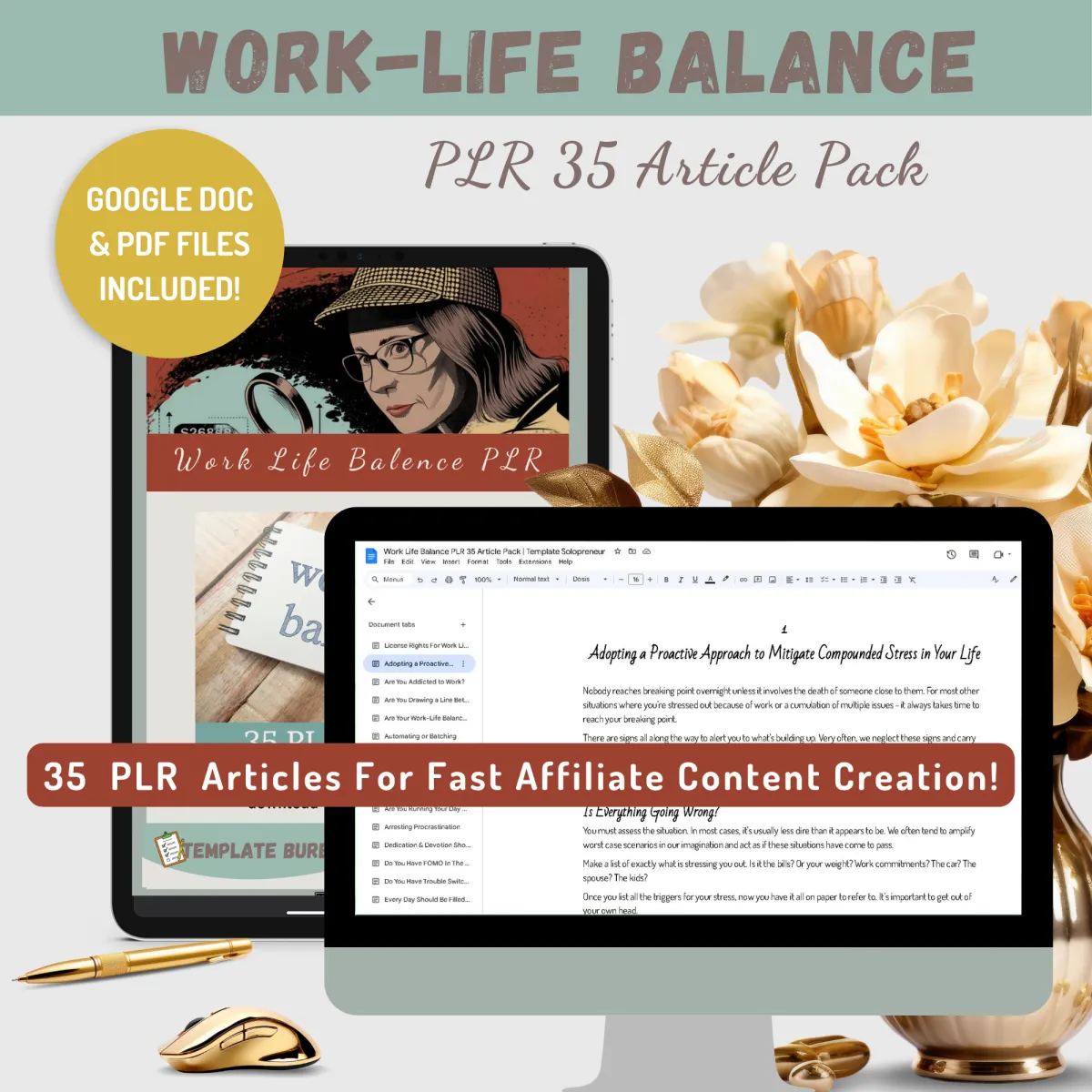 WORK-LIFE BALANCE PLR ARTICLE PACK