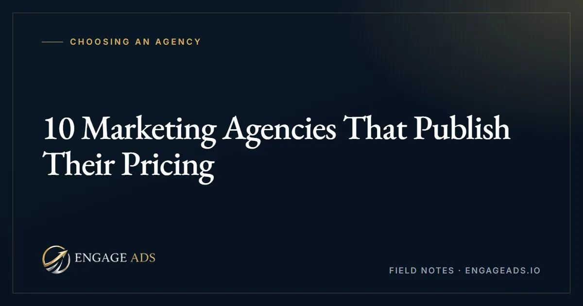 Marketing agencies that publish their pricing on their website
