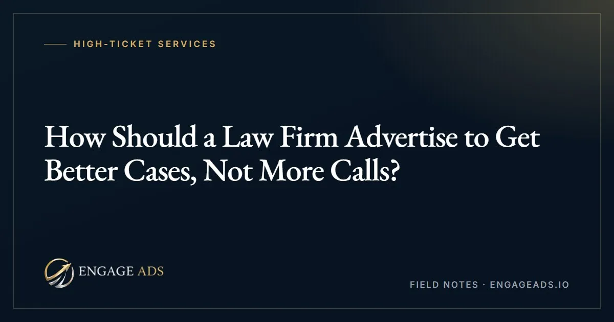 Law firms: better cases, not more phone calls