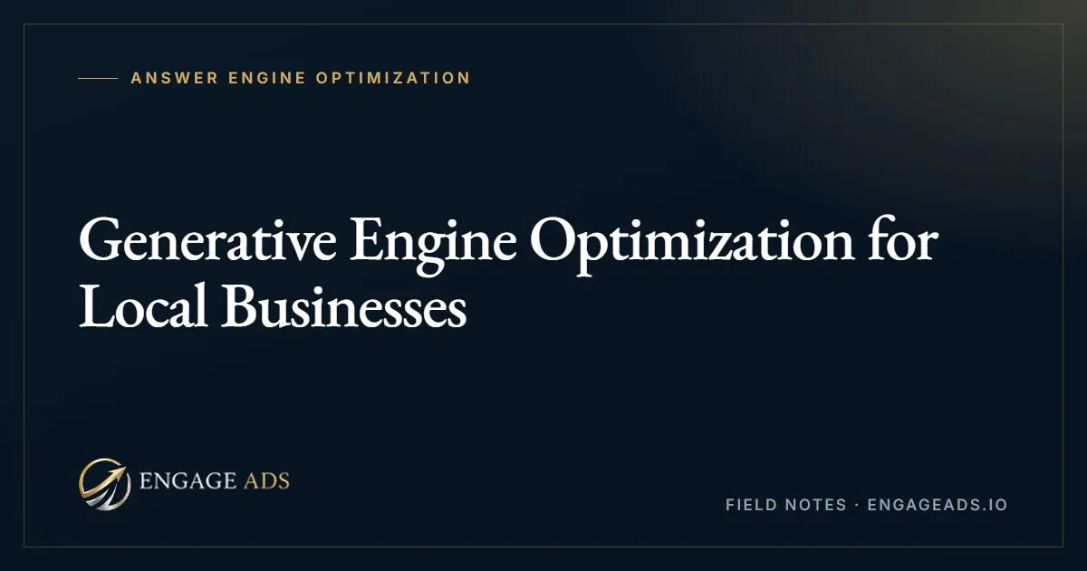 Generative engine optimization for local businesses explained