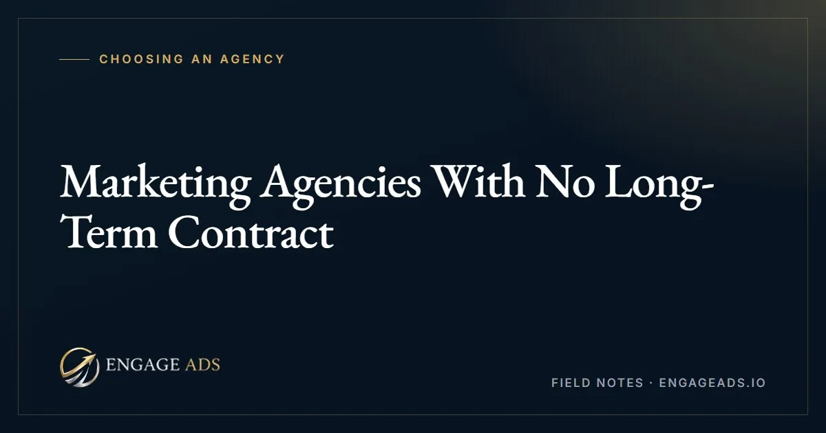 Marketing agency with no long-term contract for a small service business