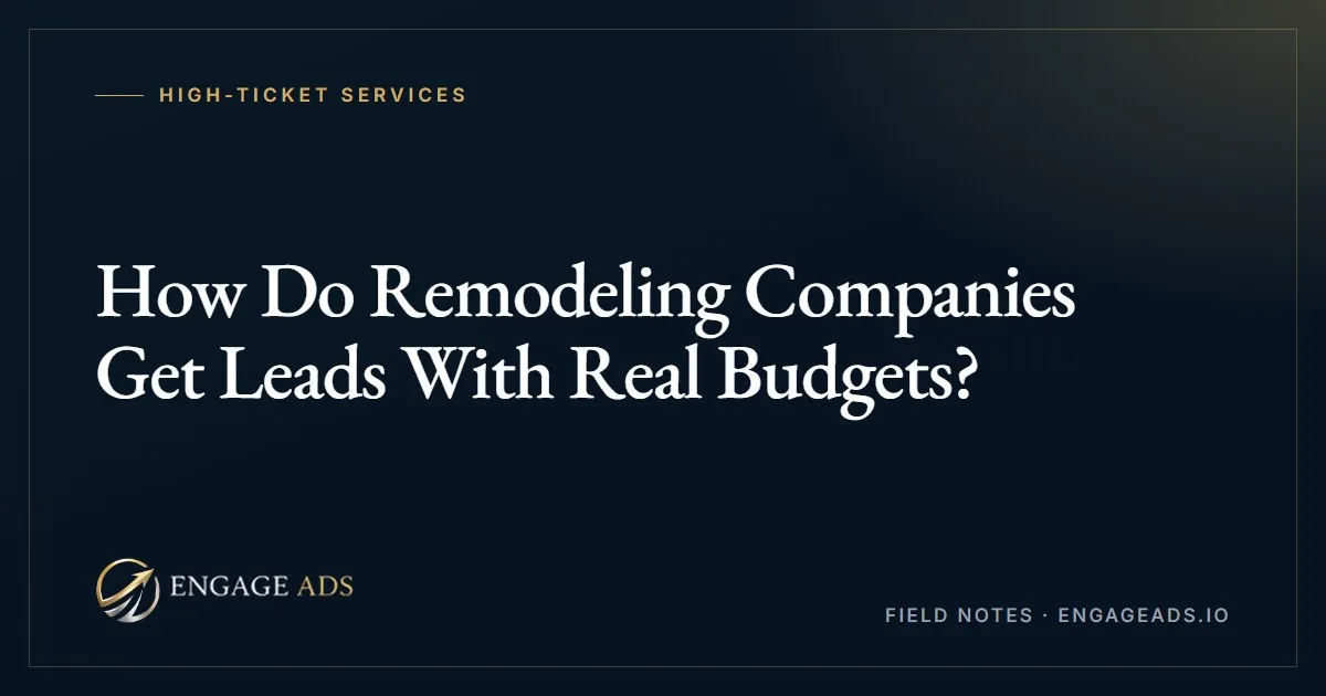 How remodelers get leads with real budgets