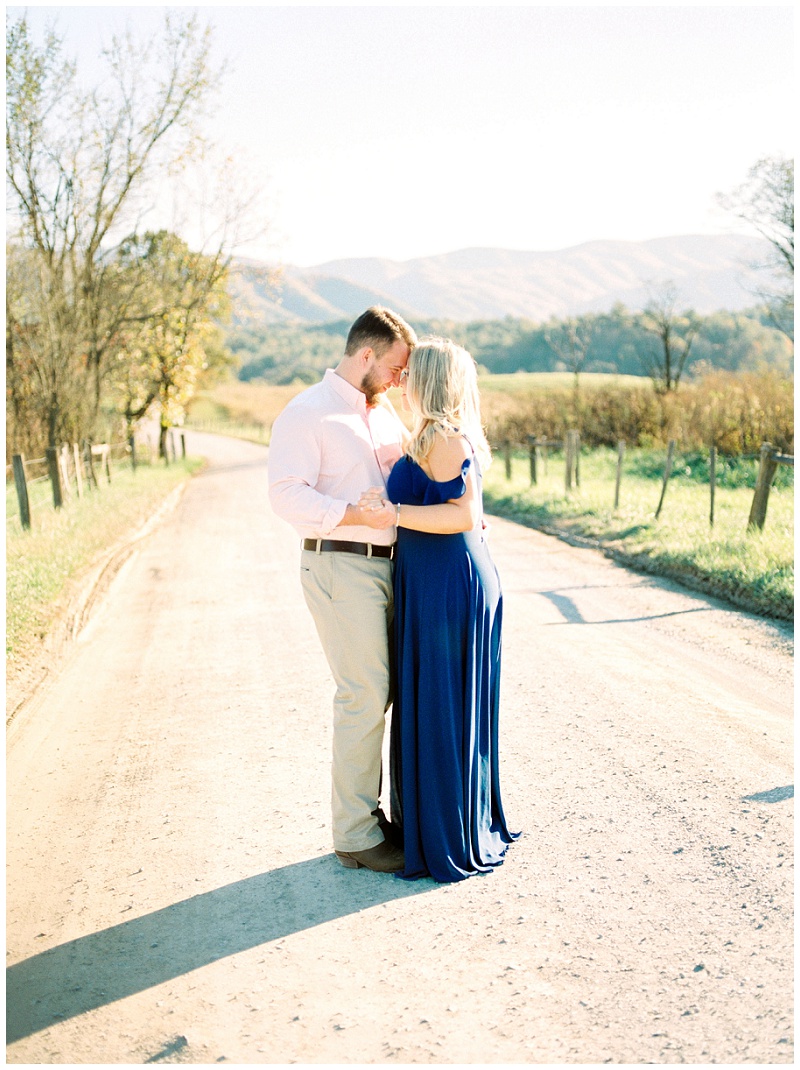 Outdoor engagement portrait of woman enjoying natural scenery in Townsend TN