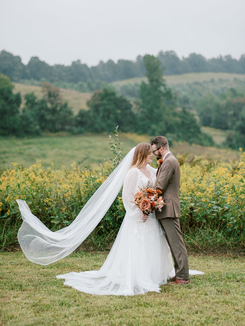 Romantic outdoor wedding photography at Natural Tunnel State Park