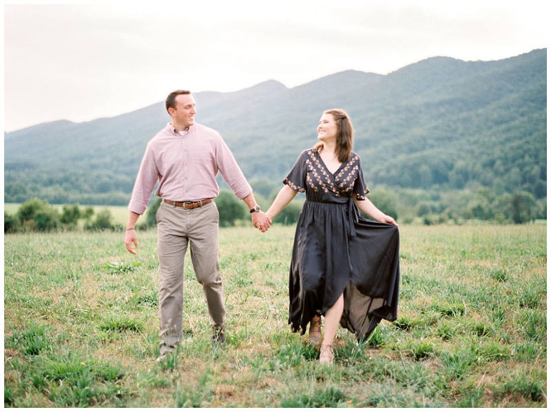 romantic sunset engagement session Kingsport TN photographer