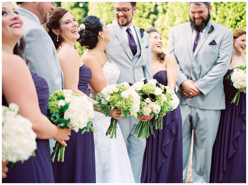 Bride and groom first look at Chateau Selah