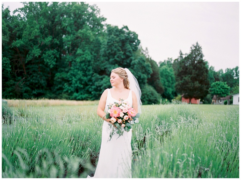 Soft dreamy wedding photography lavender field Charlotte area