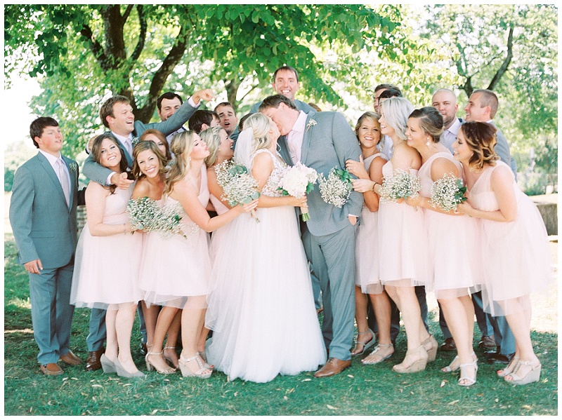 Bridal party celebrating Chattanooga TN wedding