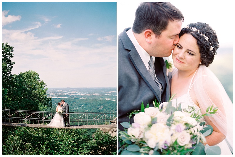 bride and groom embrace Chattanooga TN wedding