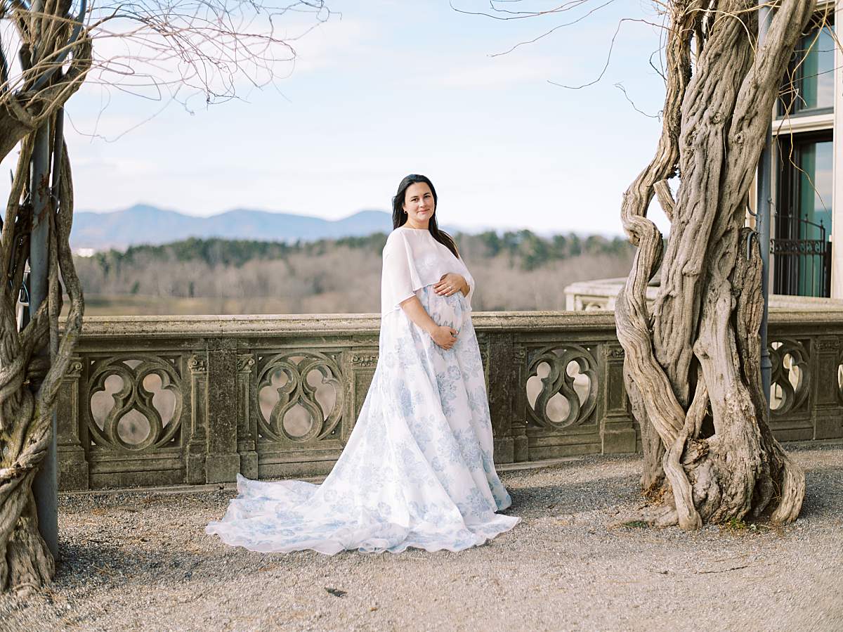 Professional maternity photograph taken at Biltmore Estate located in Asheville North Carolina.