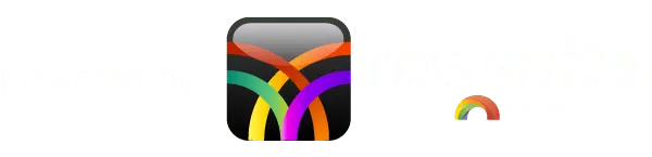 Logotipo de RBW Suite acompañado del texto ‘powered by rbwsuite® by Rainbow’. El logo muestra un ícono cuadrado con líneas entrelazadas de colores vibrantes, representando la plataforma de marketing y automatización desarrollada por Rainbow.
