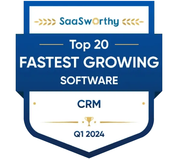 RBW Suite - Saasworthy Top 20 Fastest Growing Software CRM Q1 2024 Logo Insigna