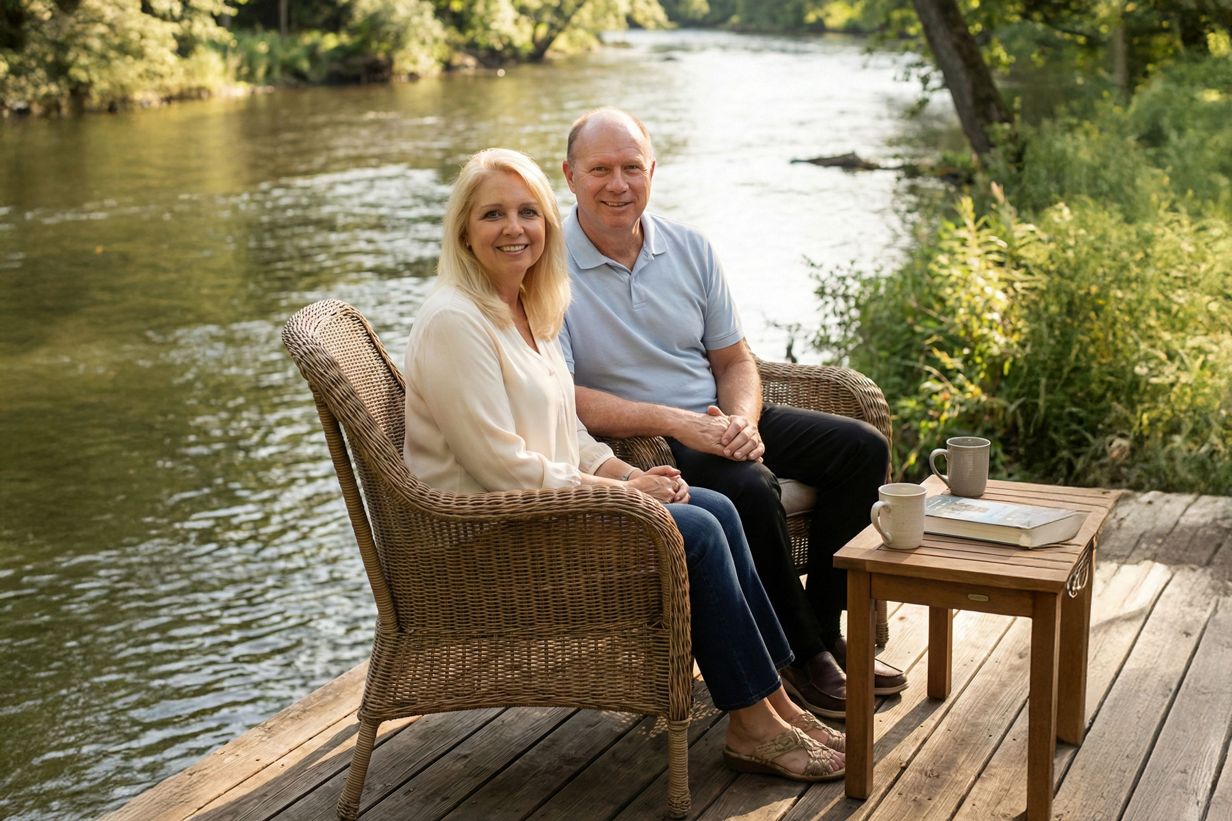 Paul and Ann Malkmus smiling together in a warm kitchen setting.