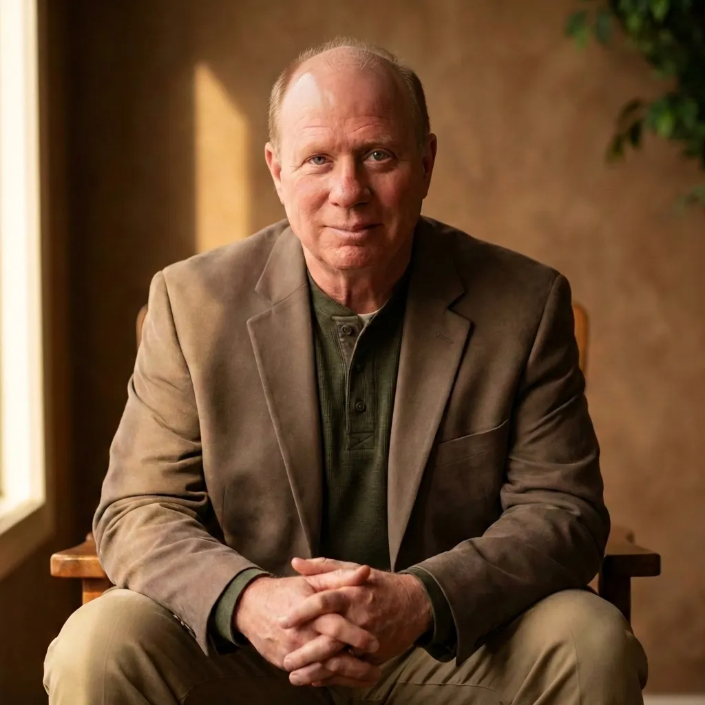 Portrait of Paul Malkmus in a natural, approachable setting