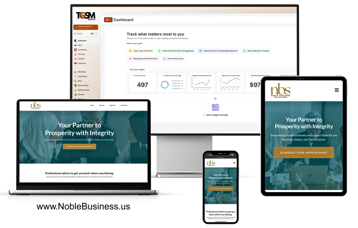 TGSM Solutions Smart Website and CRM for Small Business Owners just 97/mo for life