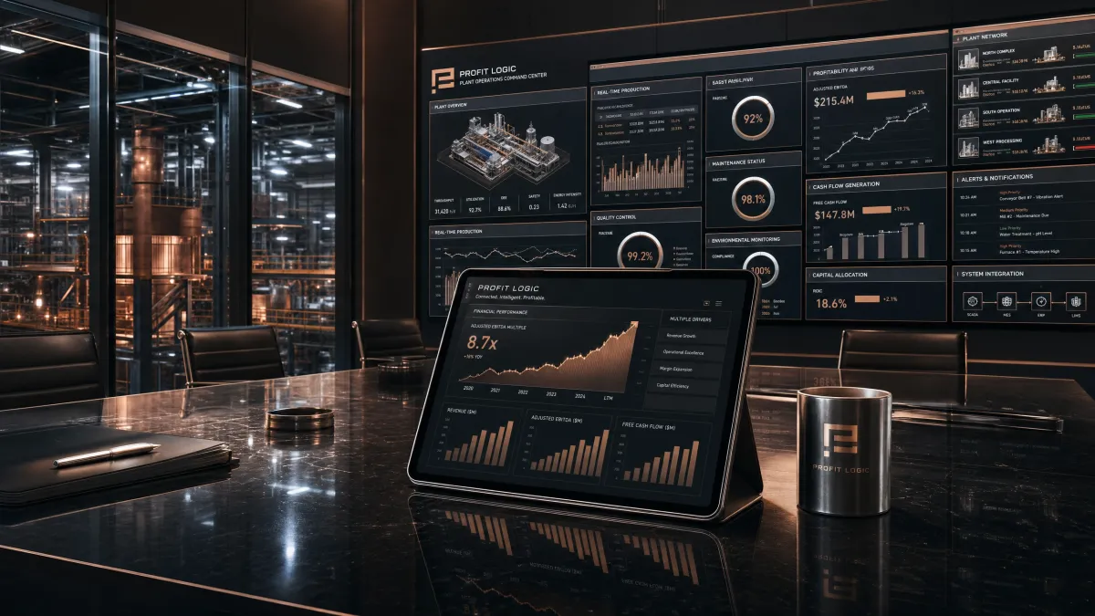 Centralized manufacturing data sovereignty platform eliminating data opacity and maximizing valuation multiples.