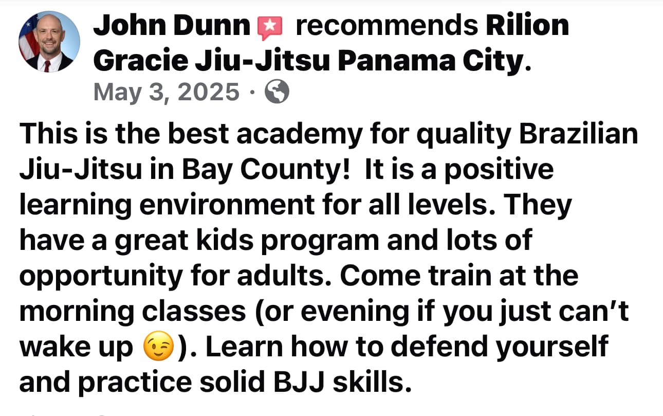 Google review from a Rilion Gracie BJJ student