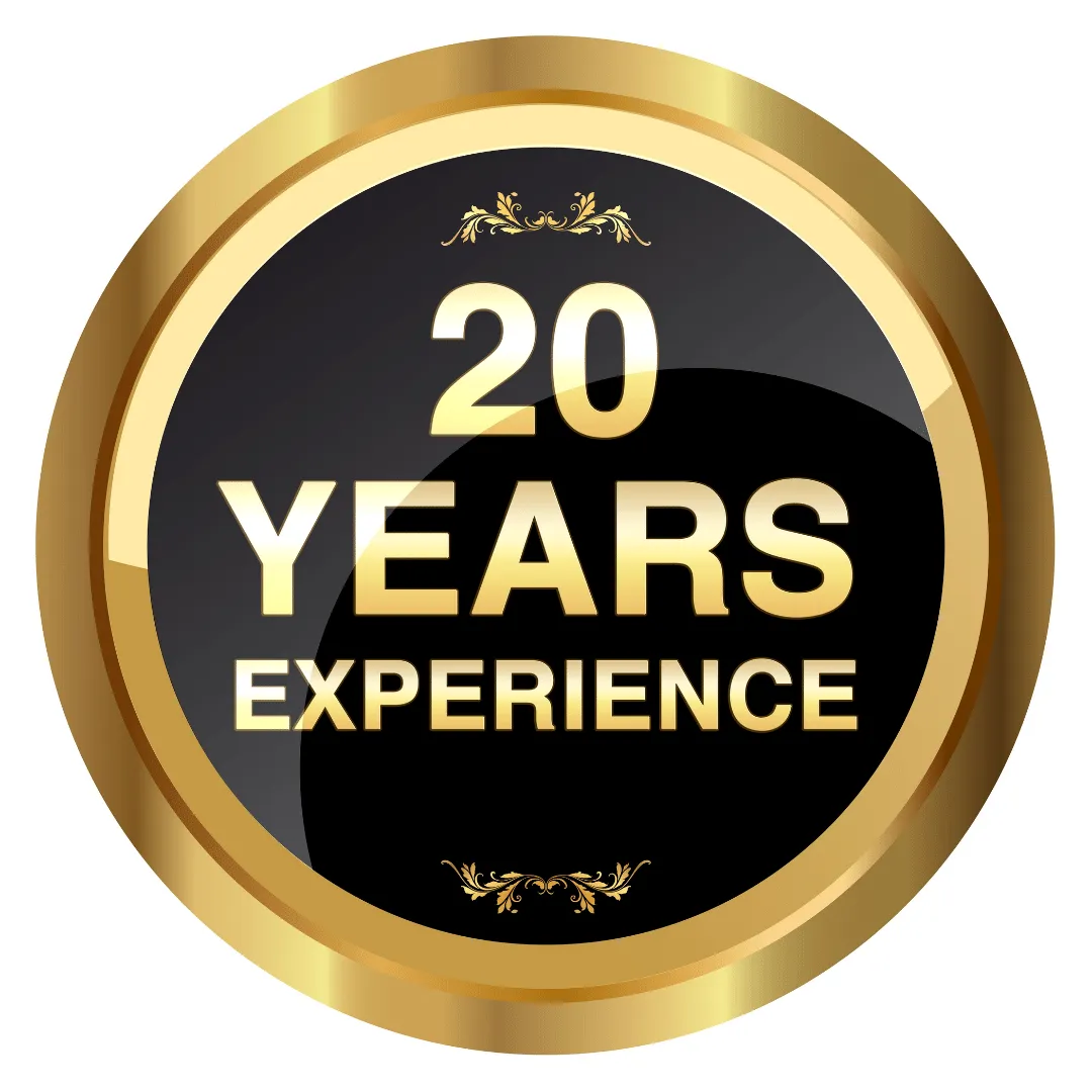 20 years of experience badge