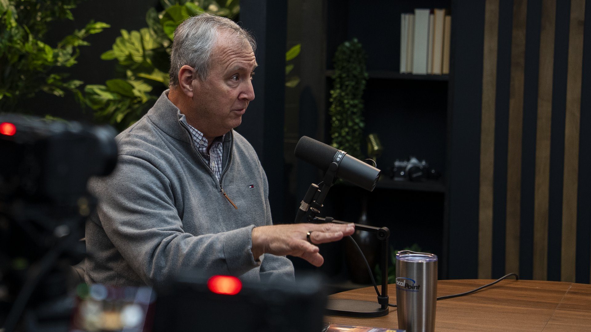 Professional studio setup at Cincinnati Podcast Studio