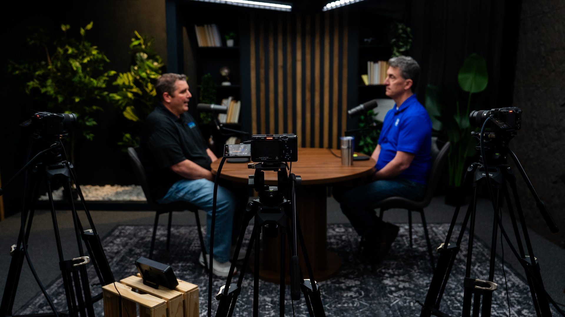 Professional studio setup at Cincinnati Podcast Studio