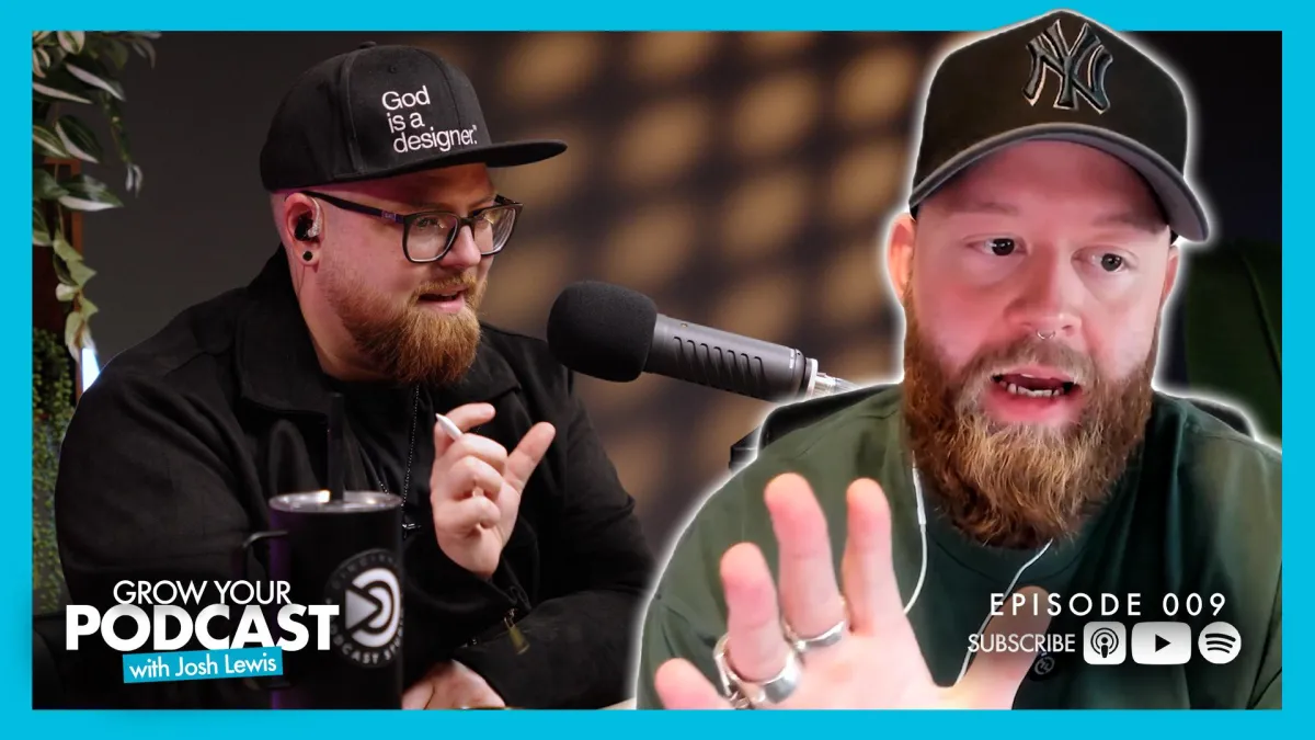 Josh Lewis and Caleb Ralston talk on a podcast.