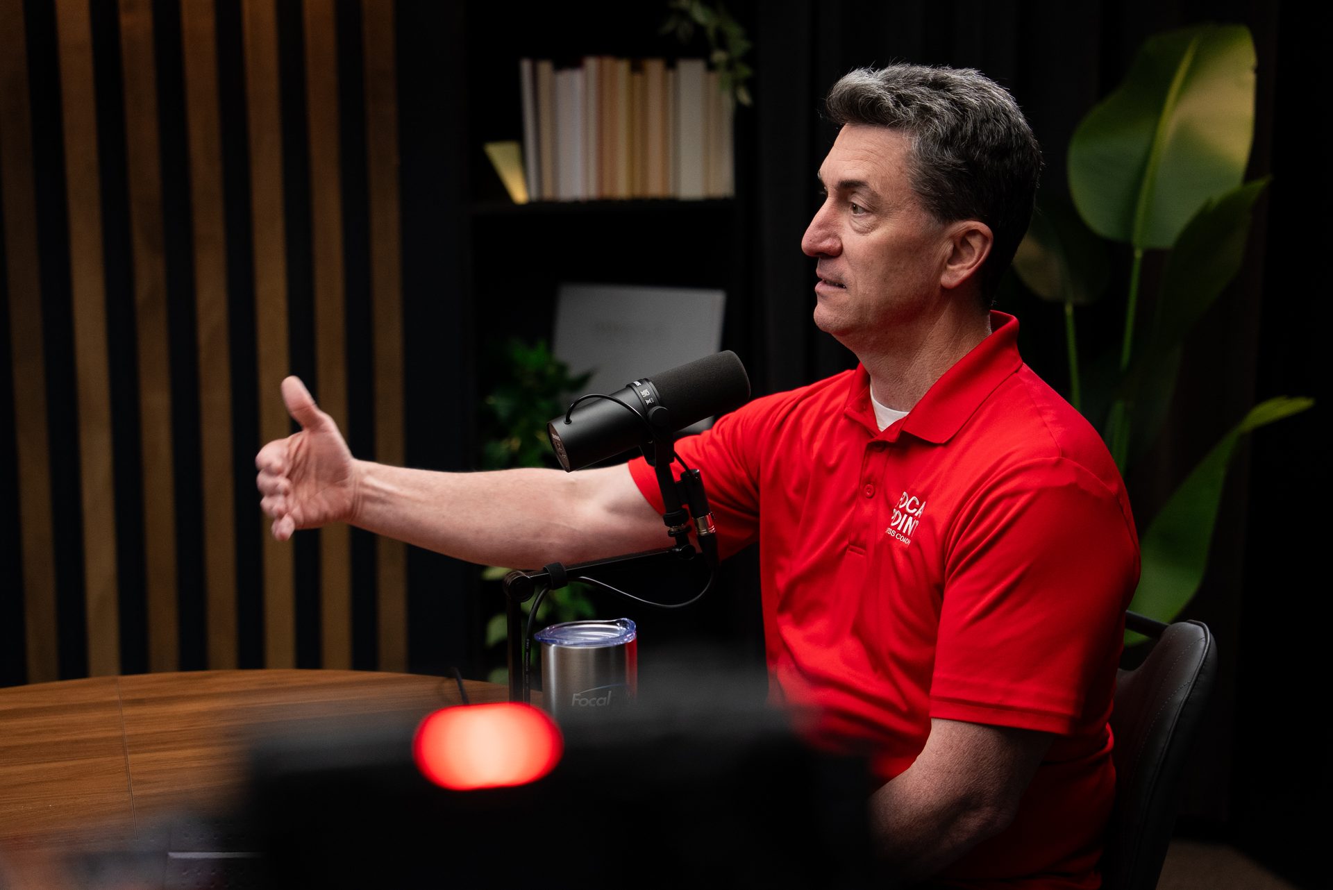 Behind-the-scenes view of a podcast production in Cincinnati