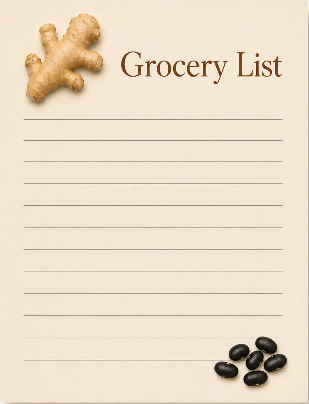 Floating Paper-Texture Lead Magnet Preview for TCM Fertility Grocery List