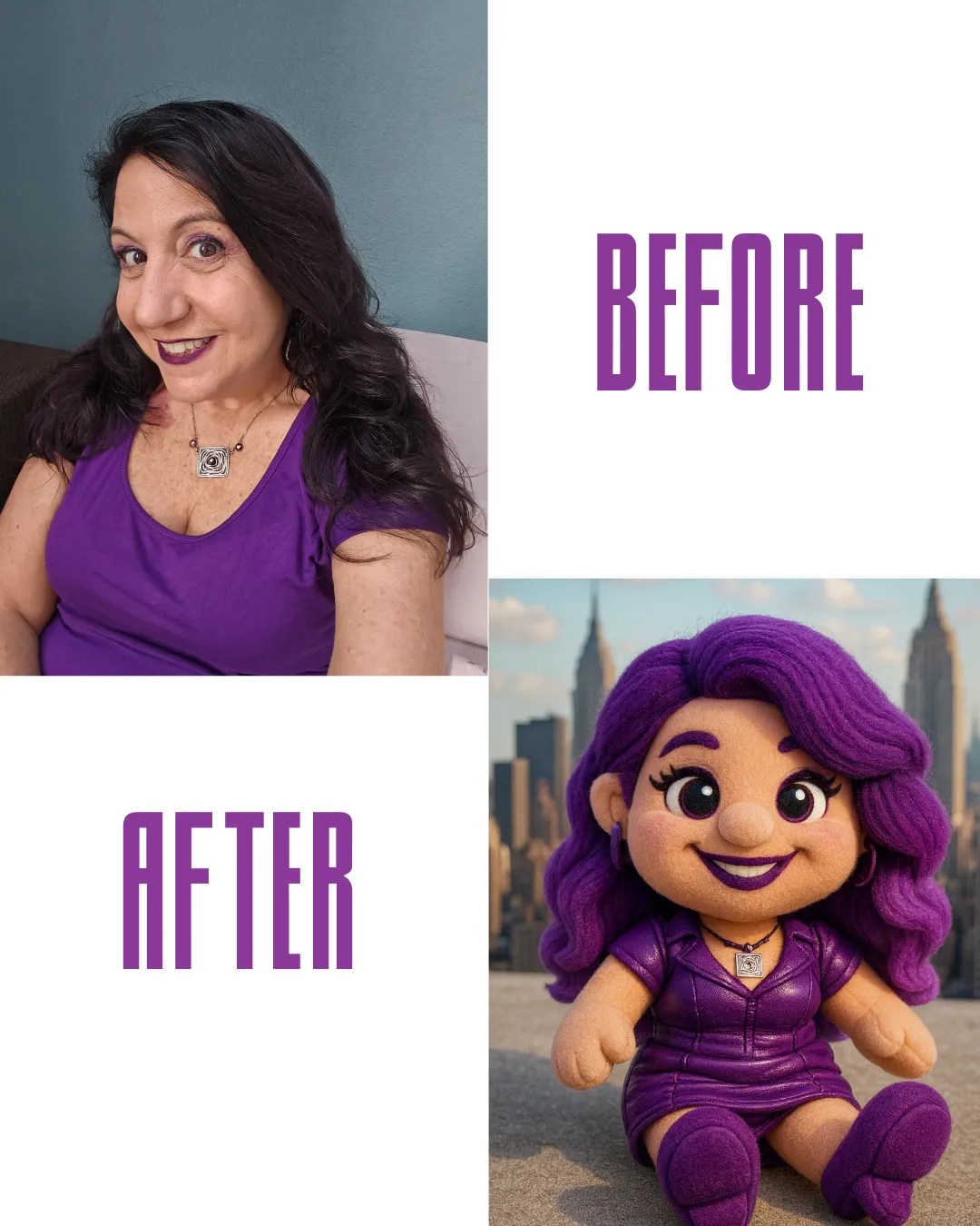 Two-tone plush with initial patch