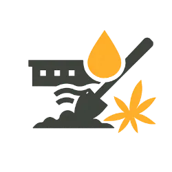 Rock breaking and excavation icon for 405 Dirt Services Oklahoma site clearing and trenching