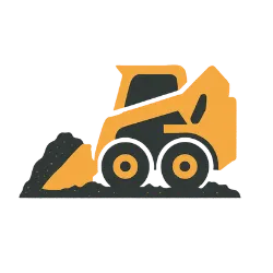 405 Dirt Services skid steer icon graphic representing excavation and dirt work in Oklahoma.