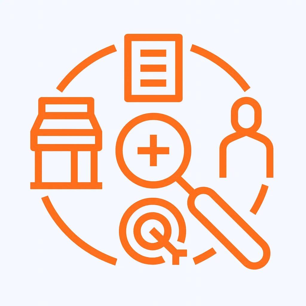 Market research and customer analysis icon representing data-driven strategies for business growth