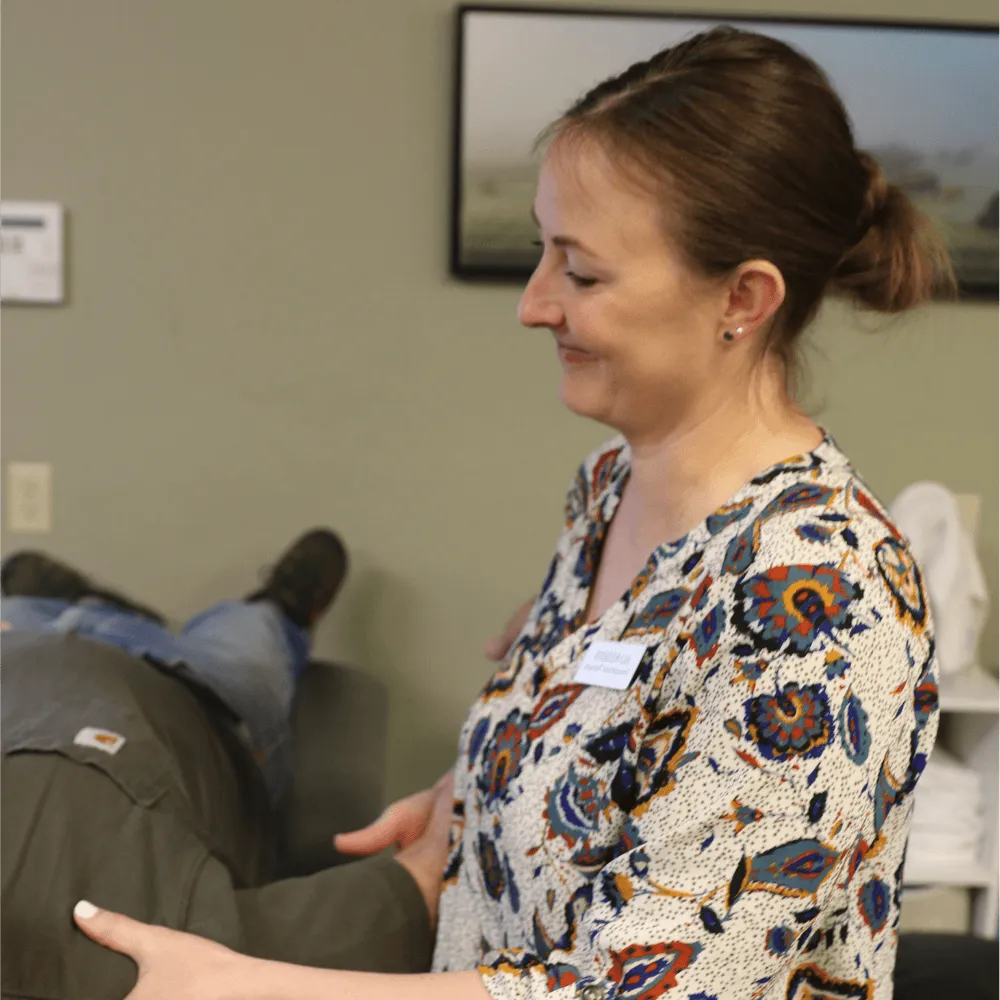 certified pelvic health therapist working with a patient at canyon therapy in Cody WY