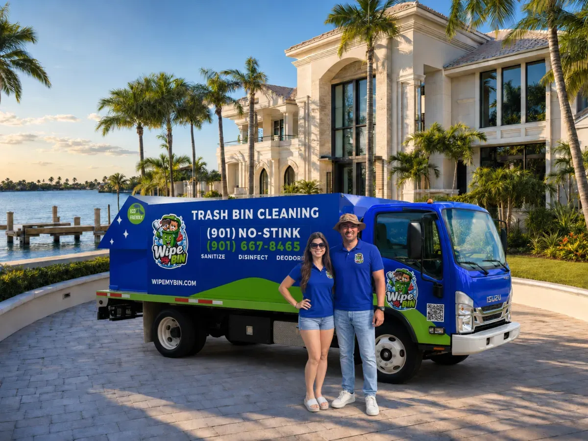 Professional pressure washing of a residential driveway in Orlando, FL, by Wipe My Bin.